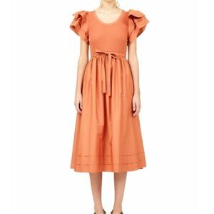Ulla Johnson Ruffle Sleeve Midi Dress